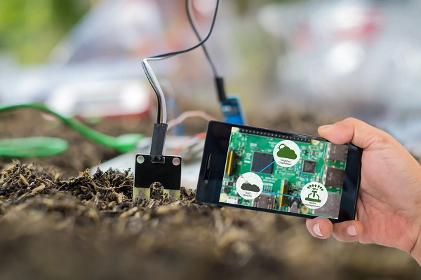 Machinery equipped with soil health sensors